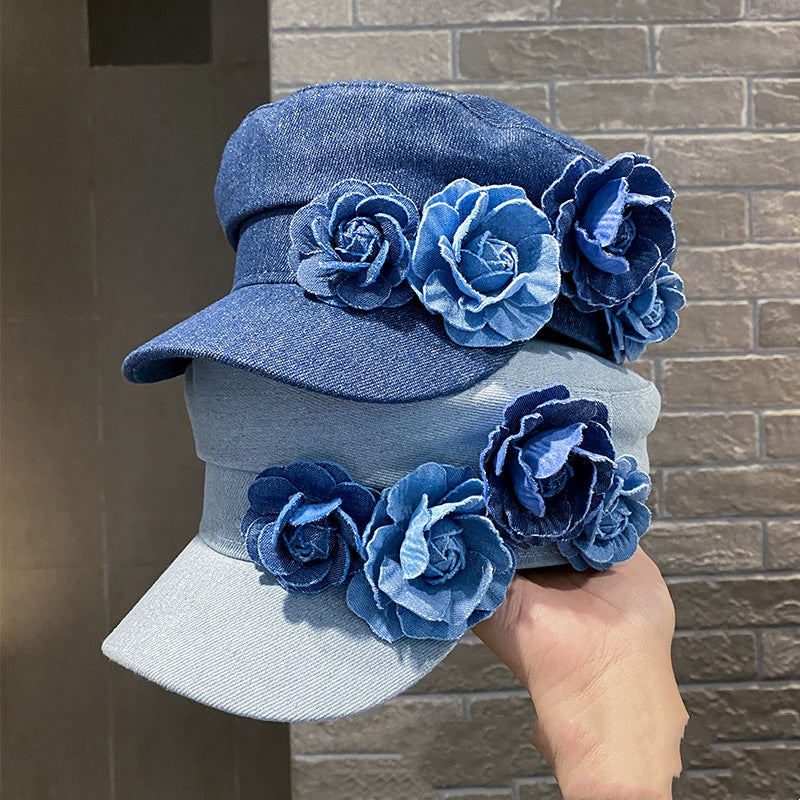 Denim Flat-top Cap Women's