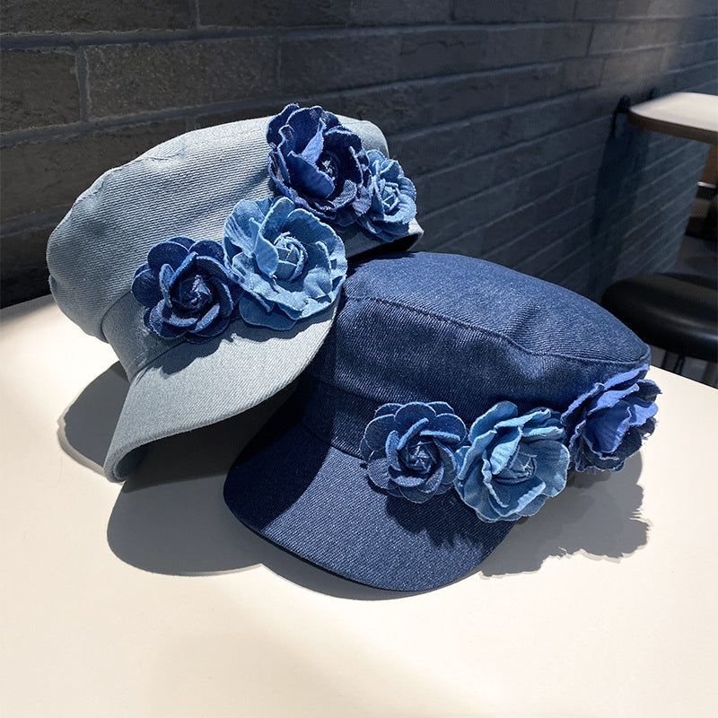 Denim Flat-top Cap Women's