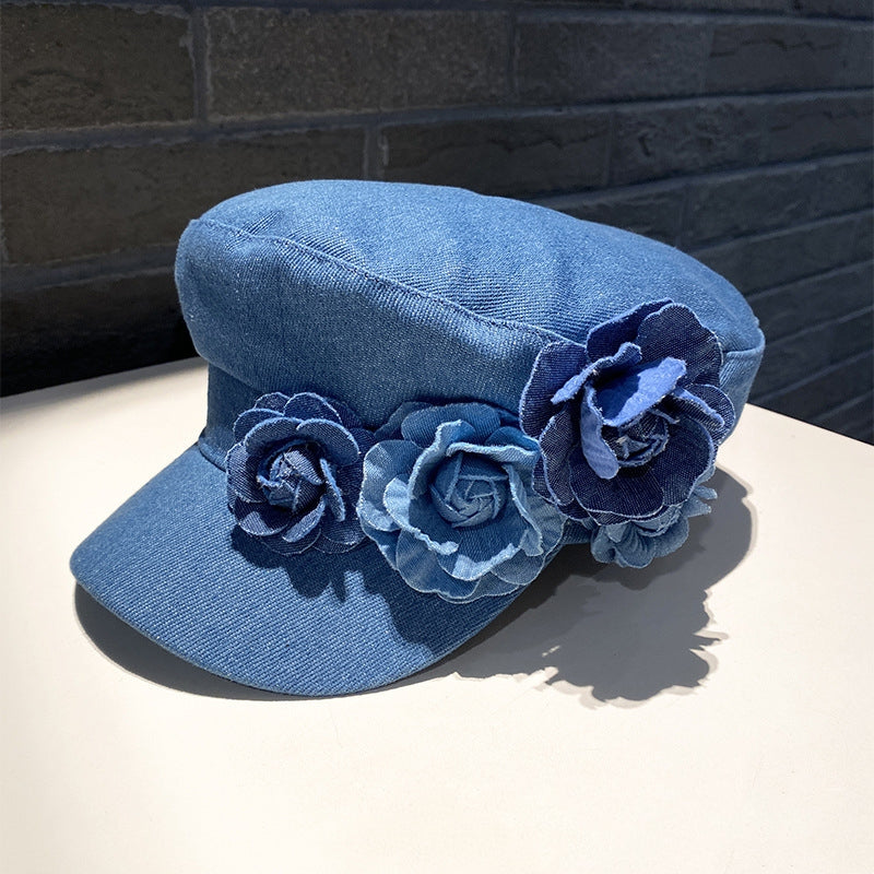 Denim Flat-top Cap Women's
